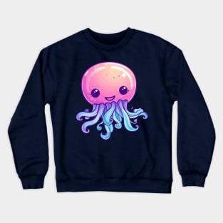 happy jellyfish cartoon Crewneck Sweatshirt